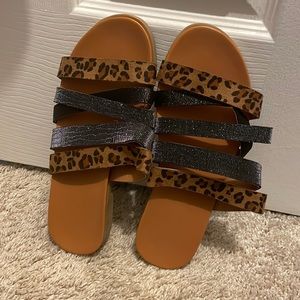 Leopard Slip on Sandals